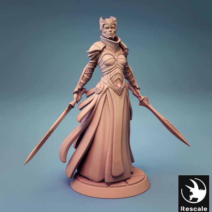Female Knight Warrior Paladin Miniature | Medium | Rescale Miniatures | D&D DnD Pathfinder Miniature