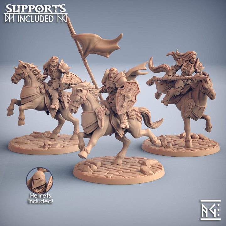 Fighter Cavalry Mounted Soldier Heroes | Large | Artisan Guild | D&D DnD Pathfinder Miniature