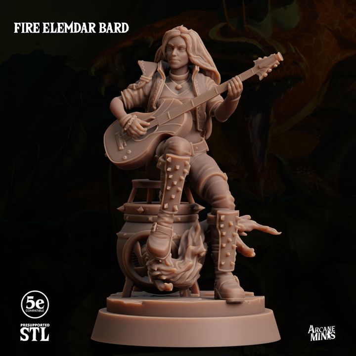 Fire Elemdar Bard - Casting (25mm Base)