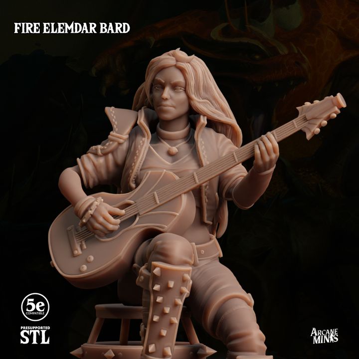 Fire Elemdar Bard - Casting (25mm Base)