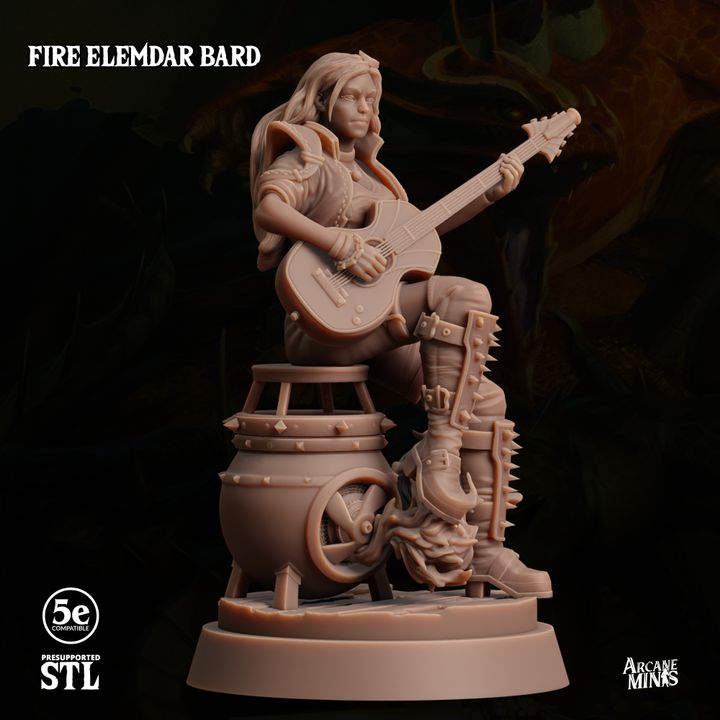 Fire Elemdar Bard - Casting (25mm Base)