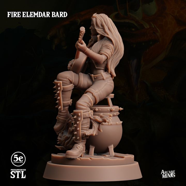 Fire Elemdar Bard - Casting (25mm Base)