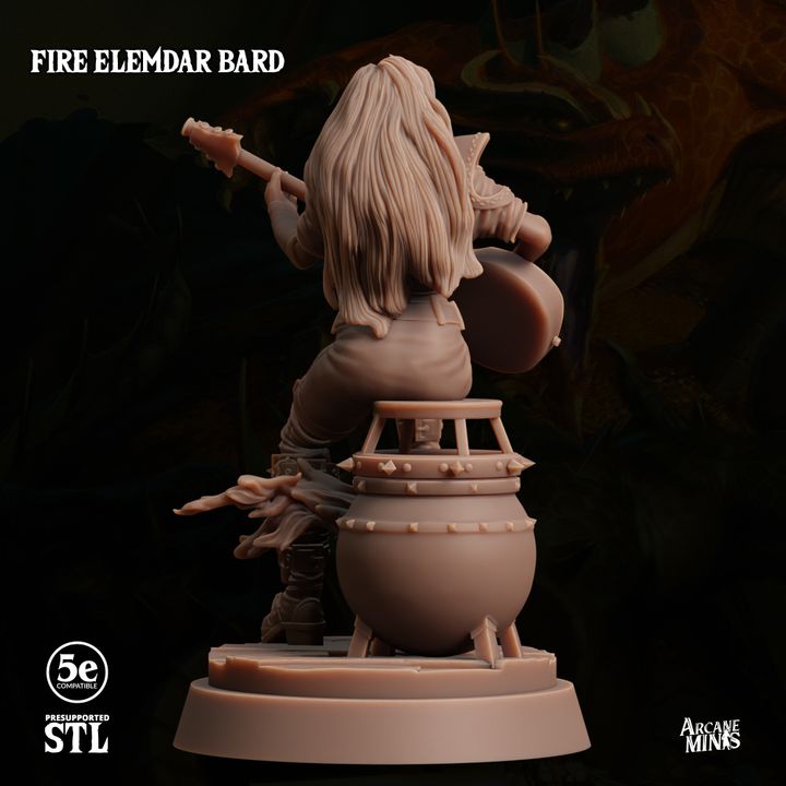 Fire Elemdar Bard - Casting (25mm Base)