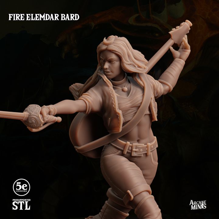 Fire Elemdar Bard - Casting (25mm Base)