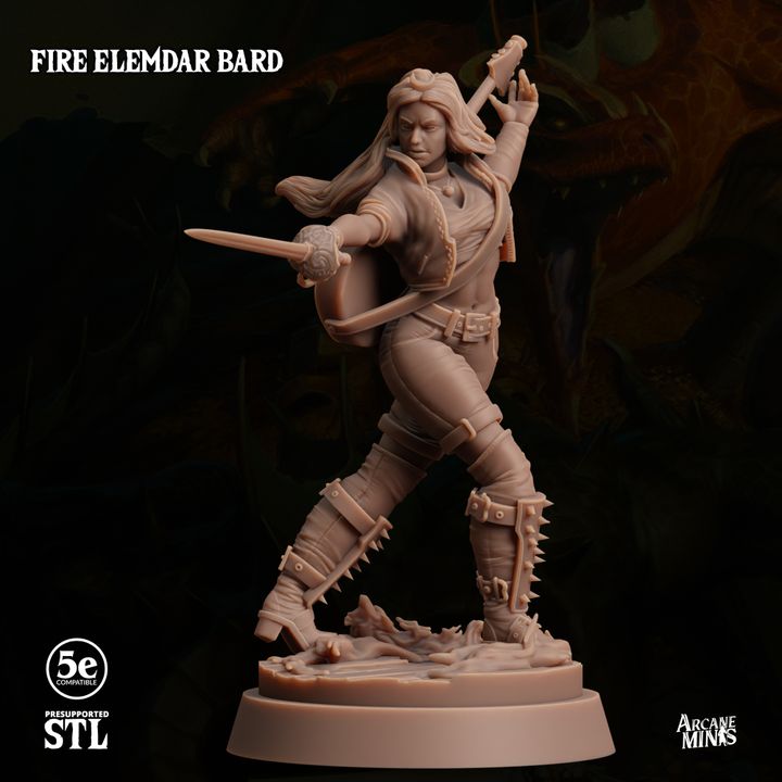 Fire Elemdar Bard - Casting (25mm Base)