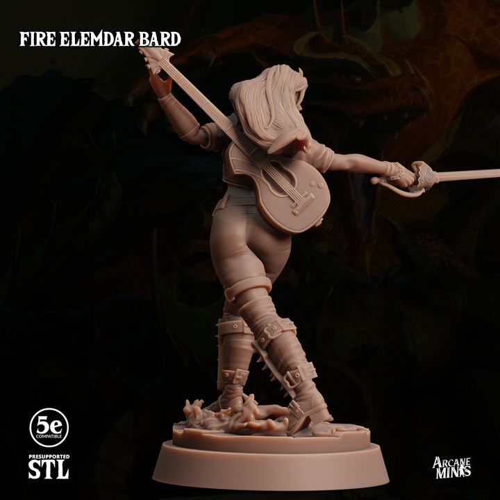 Fire Elemdar Bard - Casting (25mm Base)