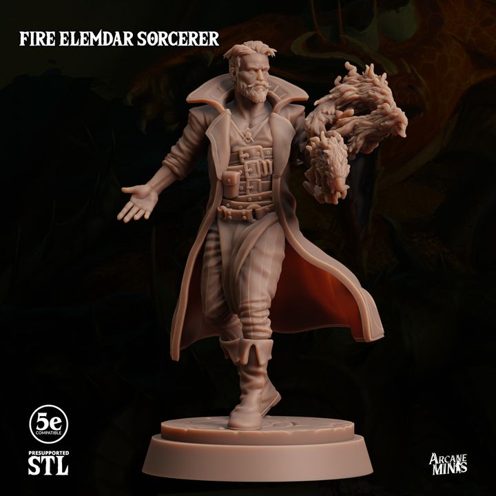 Fire Elemdar Sorcerer - Casting (25mm Base)