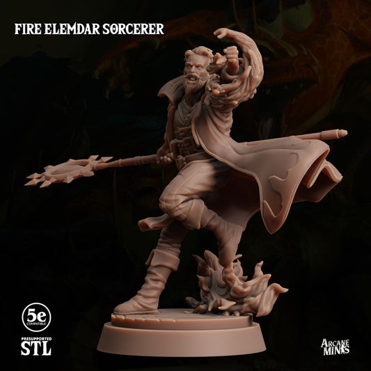Fire Elemdar Sorcerer - Casting (25mm Base)