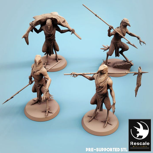 Kenku Fisherman Spear Humanoids | Medium | Rescale Miniatures | D&D DnD Pathfinder Miniature