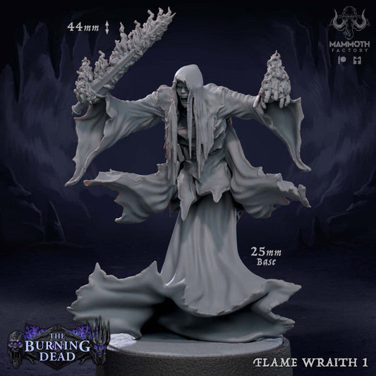 Flame Wraith Undead Elementals | Medium | Mammoth Factory | D&D DnD Pathfinder Miniature