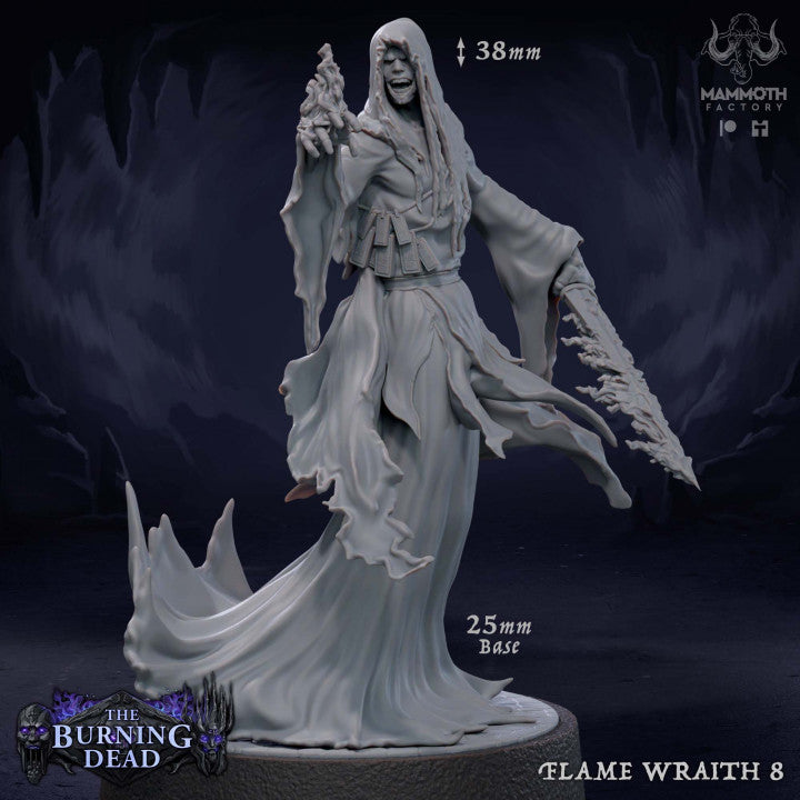 Flame Wraith Undead Elementals | Medium | Mammoth Factory | D&D DnD Pathfinder Miniature