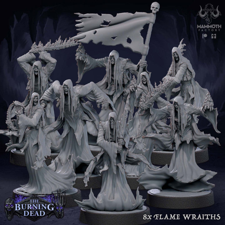 Flame Wraith Undead Elementals | Medium | Mammoth Factory | D&D DnD Pathfinder Miniature