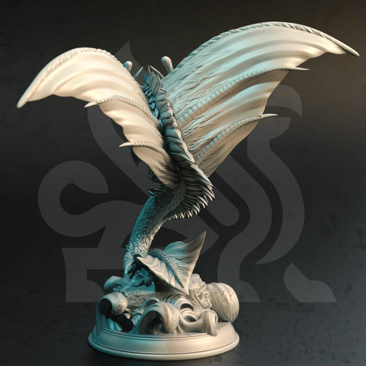 Juvenile Mana Wyrm Dragon Miniature | Large | DM Stash | D&D DnD Pathfinder Miniature