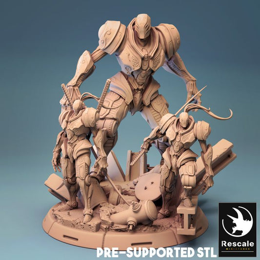 Collection Giant Samurai Dragon Constructs | Colossal | Rescale Miniatures | D&D DnD Pathfinder Miniature