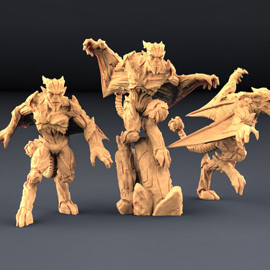 Gargoyle Miniature Set Stone Creatures | Medium | Artisan Guild | D&D DnD Pathfinder Miniature