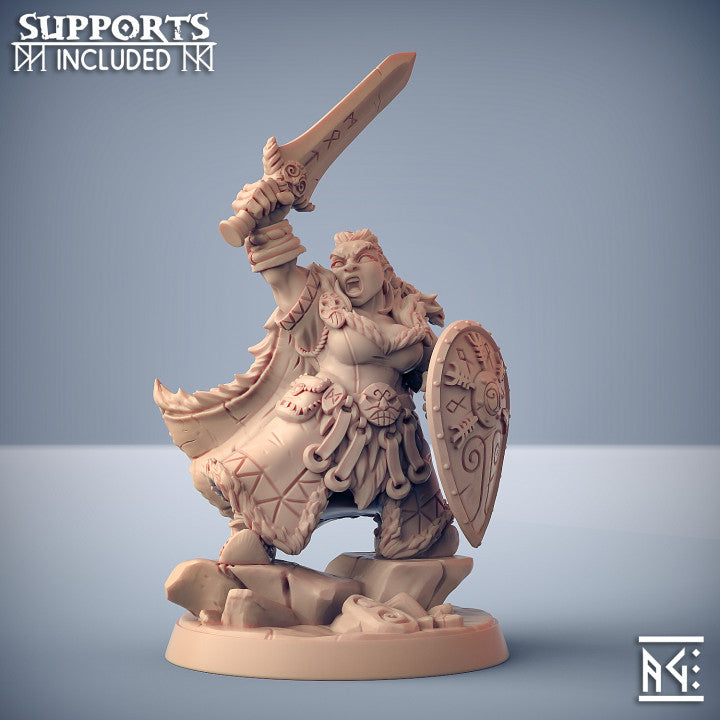 Dwarf Fighter Heroine Cleric | Medium | Artisan Guild | D&D DnD Pathfinder Miniature