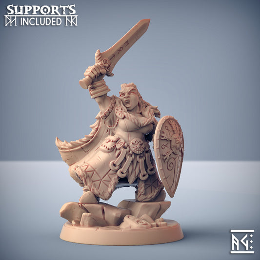 Dwarf Fighter Heroine Cleric | Medium | Artisan Guild | D&D DnD Pathfinder Miniature