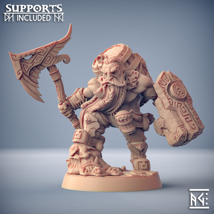 Dwarf Fighter Hero Keg | Medium | Artisan Guild | D&D DnD Pathfinder Miniature