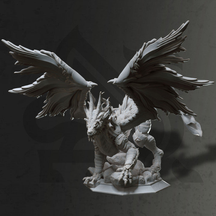 Dragon lunaire antique - Glanbeli (socle de 100 mm)