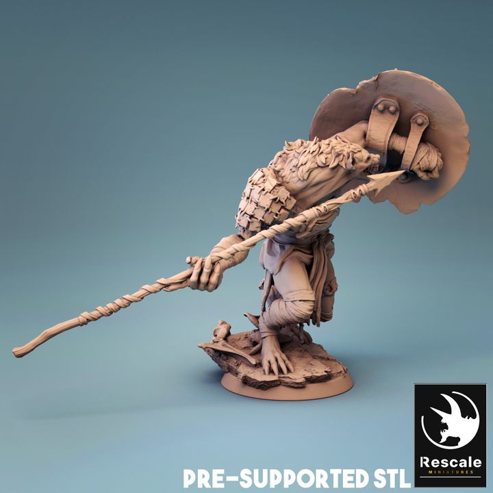 Humanoid Rat Guard Miniature | Medium | Rescale Miniatures | D&D DnD Pathfinder Miniature