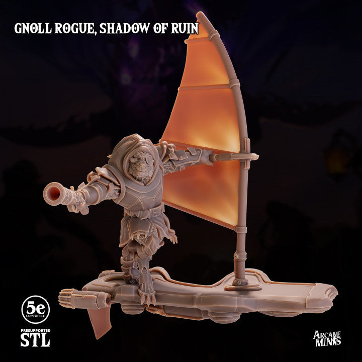 Gnoll Rogue Skyboard Stealth | Medium | Sordane Publishing | D&D DnD Pathfinder Miniature