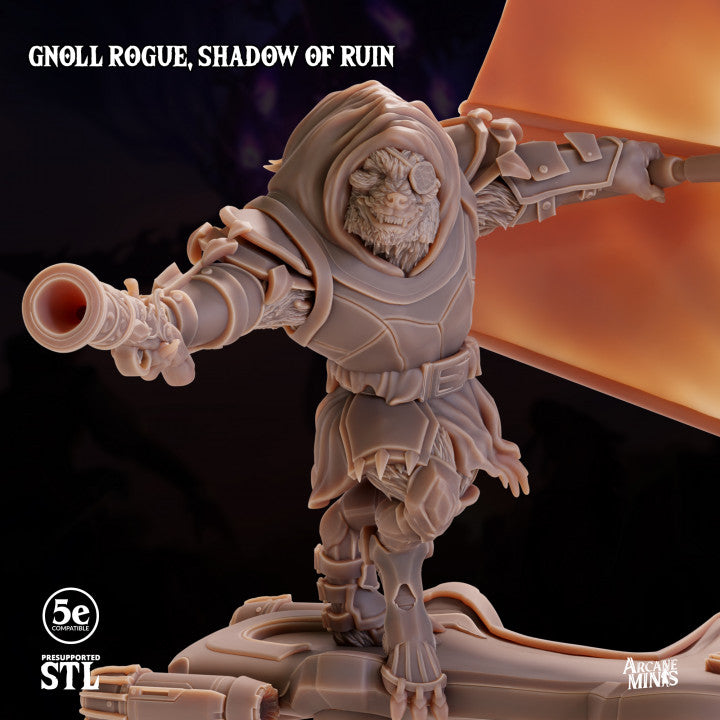 Gnoll Rogue Skyboard Stealth | Medium | Sordane Publishing | D&D DnD Pathfinder Miniature