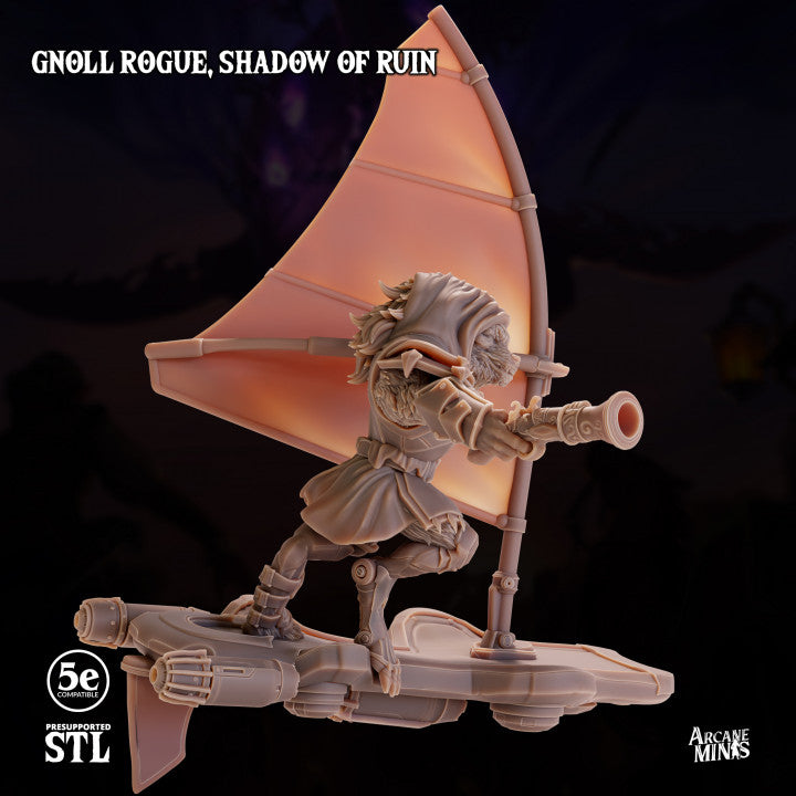 Gnoll Rogue Skyboard Stealth | Medium | Sordane Publishing | D&D DnD Pathfinder Miniature