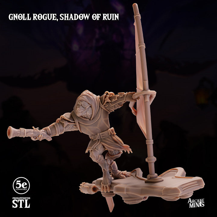 Gnoll Rogue Skyboard Stealth | Medium | Sordane Publishing | D&D DnD Pathfinder Miniature