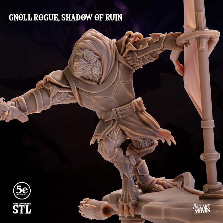 Gnoll Rogue Skyboard Stealth | Medium | Sordane Publishing | D&D DnD Pathfinder Miniature