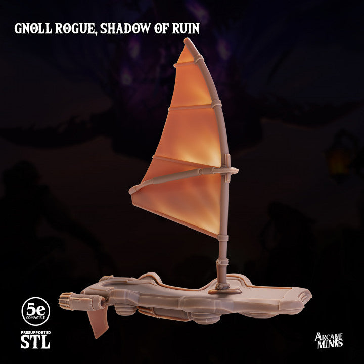 Gnoll Rogue Skyboard Stealth | Medium | Sordane Publishing | D&D DnD Pathfinder Miniature