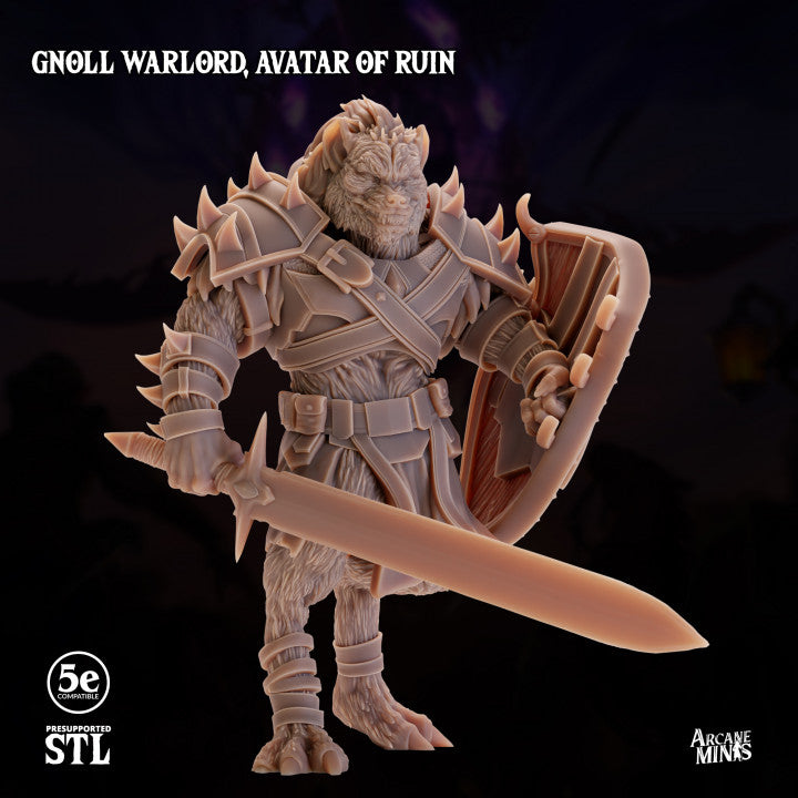 Gnoll Warlord Avatar Skyboard Large | Sordane Publishing | D&D DnD Pathfinder Miniature