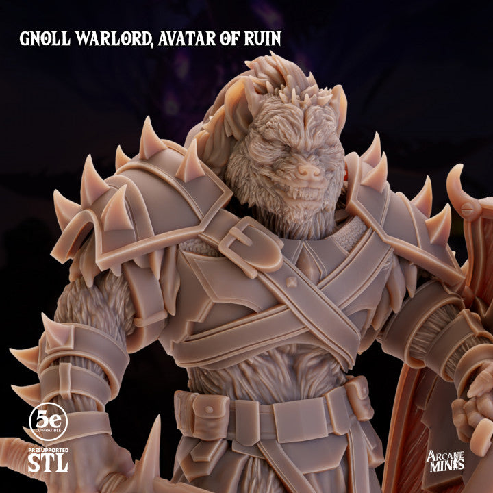Gnoll Warlord Avatar Skyboard Large | Sordane Publishing | D&D DnD Pathfinder Miniature