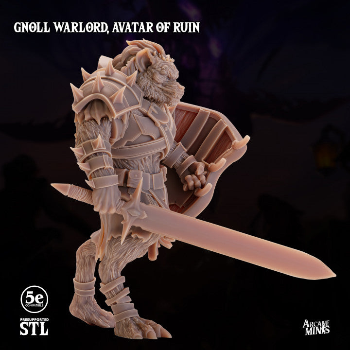 Gnoll Warlord Avatar Skyboard Large | Sordane Publishing | D&D DnD Pathfinder Miniature