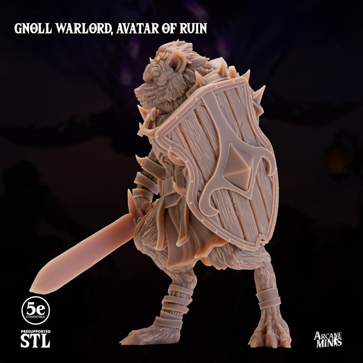 Gnoll Warlord Avatar Skyboard Large | Sordane Publishing | D&D DnD Pathfinder Miniature