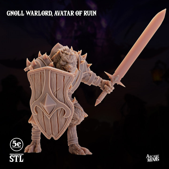 Gnoll Warlord Avatar Skyboard Large | Sordane Publishing | D&D DnD Pathfinder Miniature