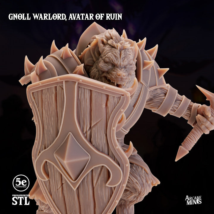 Gnoll Warlord Avatar Skyboard Large | Sordane Publishing | D&D DnD Pathfinder Miniature