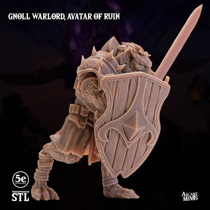 Gnoll Warlord Avatar Skyboard Large | Sordane Publishing | D&D DnD Pathfinder Miniature
