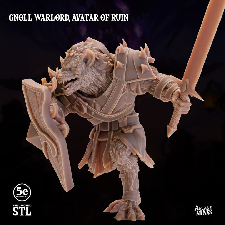 Gnoll Warlord Avatar Skyboard Large | Sordane Publishing | D&D DnD Pathfinder Miniature