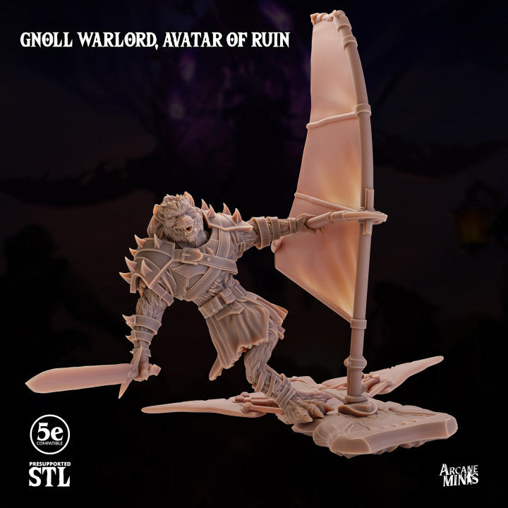 Gnoll Warlord Avatar Skyboard Large | Sordane Publishing | D&D DnD Pathfinder Miniature