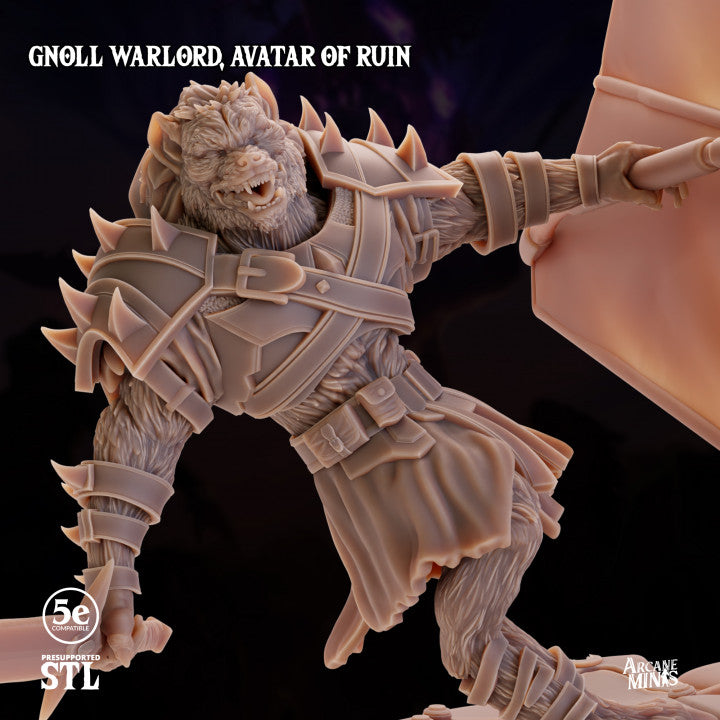 Gnoll Warlord Avatar Skyboard Large | Sordane Publishing | D&D DnD Pathfinder Miniature