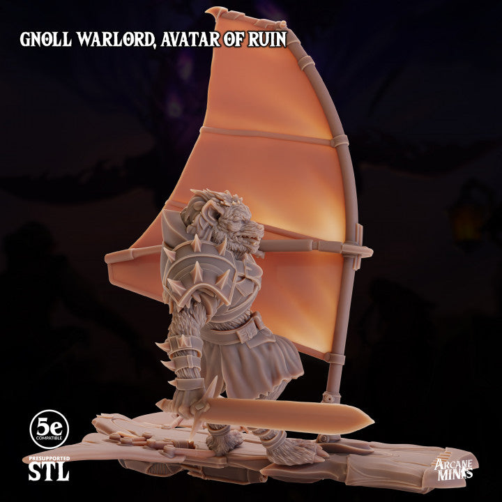 Gnoll Warlord Avatar Skyboard Large | Sordane Publishing | D&D DnD Pathfinder Miniature