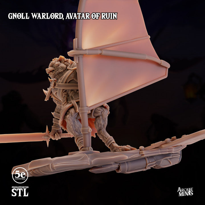 Gnoll Warlord Avatar Skyboard Large | Sordane Publishing | D&D DnD Pathfinder Miniature