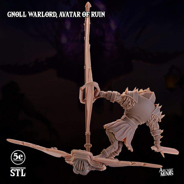 Gnoll Warlord Avatar Skyboard Large | Sordane Publishing | D&D DnD Pathfinder Miniature
