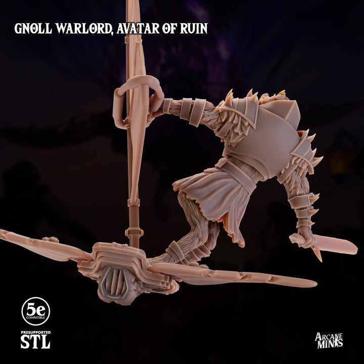 Gnoll Warlord Avatar Skyboard Large | Sordane Publishing | D&D DnD Pathfinder Miniature