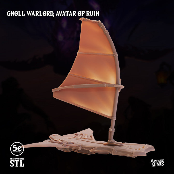 Gnoll Warlord Avatar Skyboard Large | Sordane Publishing | D&D DnD Pathfinder Miniature