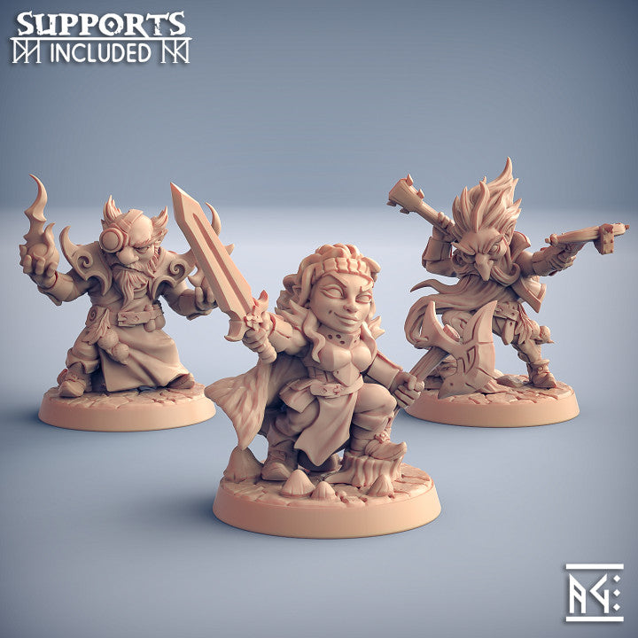 Gnome Barbarian Bard Warlock Heroes | Medium | Artisan Guild | D&D DnD Pathfinder Miniature
