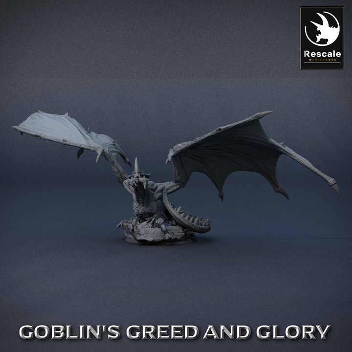 Young Green Dragon Forest Monster | Large | Rescale Miniatures | D&D DnD Pathfinder Miniature