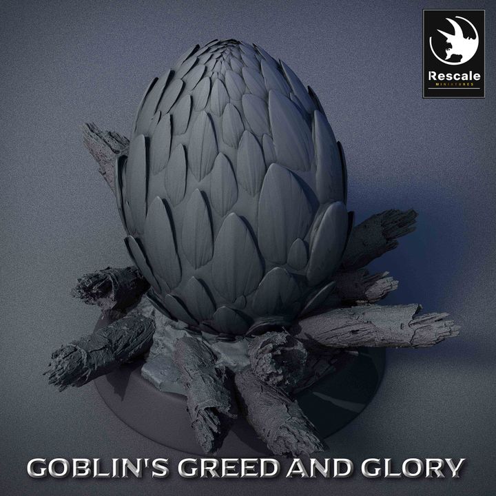 Green Dragon Egg Hatchling Nest | Large | Rescale Miniatures | D&D DnD Pathfinder Miniature