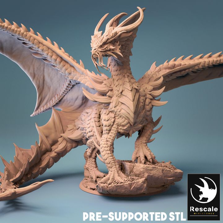 Gold Dragon - Majestic (100mm Base)