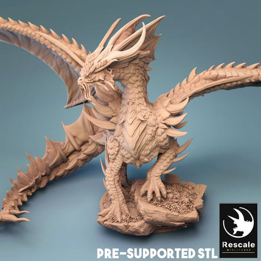 Gold Dragon - Majestic (100mm Base)